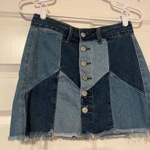 American eagle patchwork denim skirt